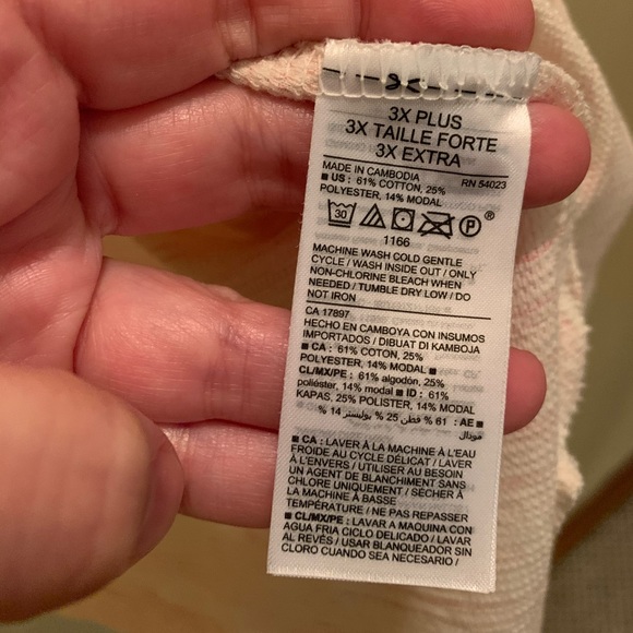 NWOT - Old Navy PLUS boat neck pink marled top - Picture 6 of 7